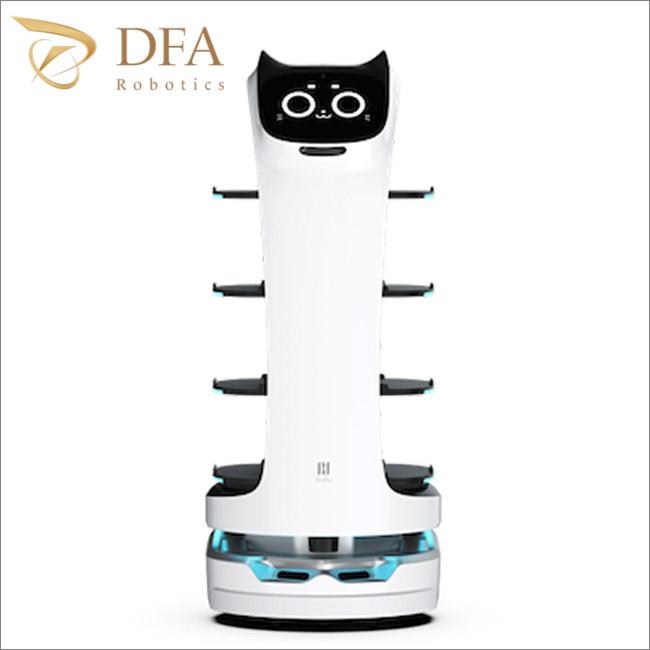 DFA 猫型配膳ロボット（Bellbot）

40kgの料理をまる1日運び続ける事の出来る配膳ロボット。